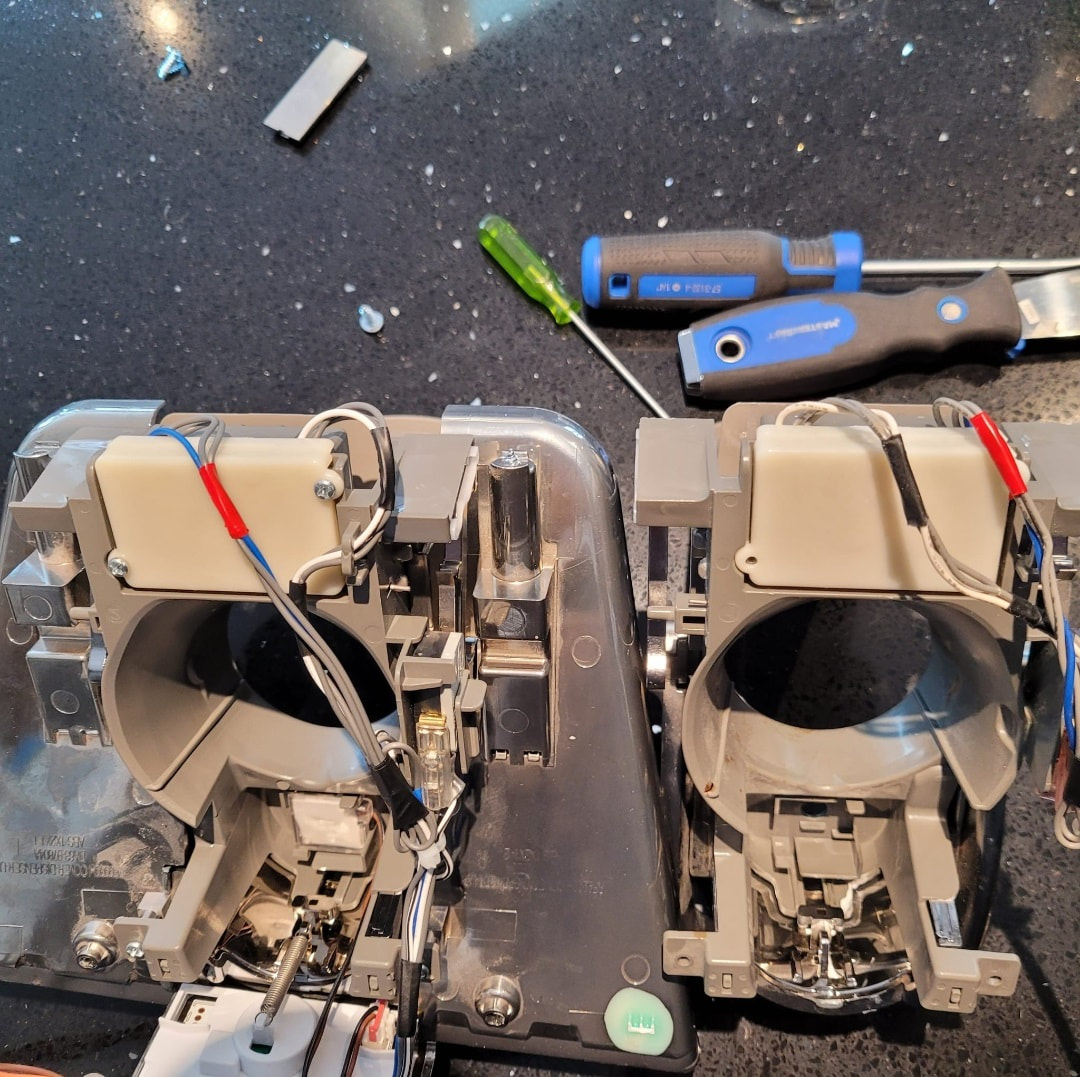 the open parts of an appliance being fixed